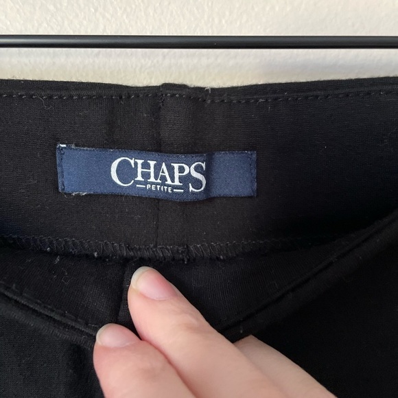 Chaps Black Stretch Cropped Career Pants Size Medium Petite - Picture 2 of 9